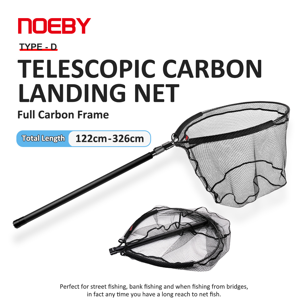 Cycling Landing Gear - NOEBY Épuisette télescopique à cadre entièrement