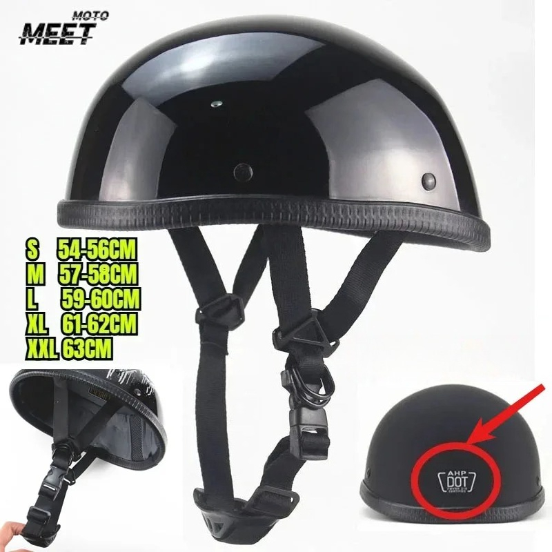 Vintage Cycling Gear - Casque de moto rétro unisexe certifié