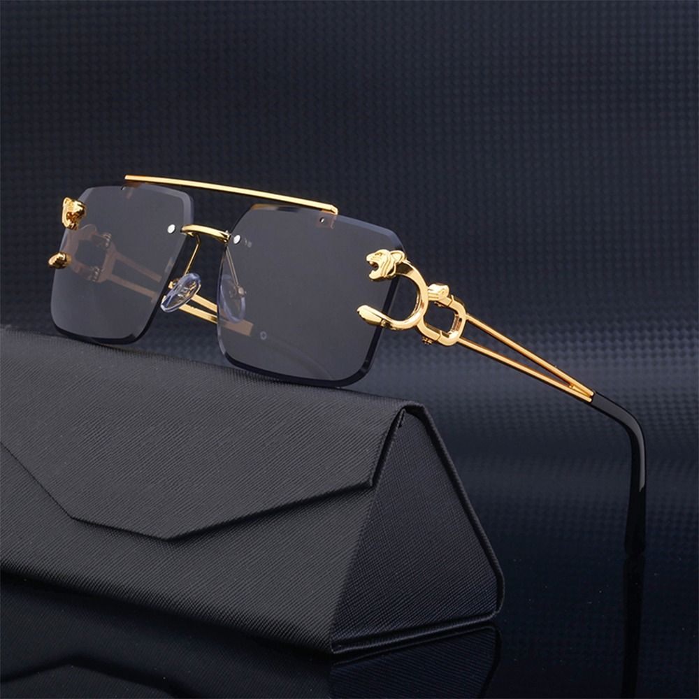 Vintage Cycling Gear - Lunettes de soleil léopard sans bords,